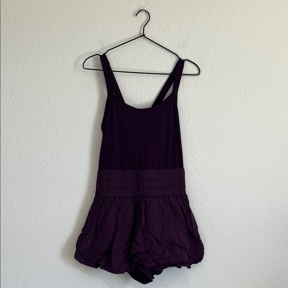 Free People Movement Way Home Shortskie Purple Romper - Picture 2 of 8